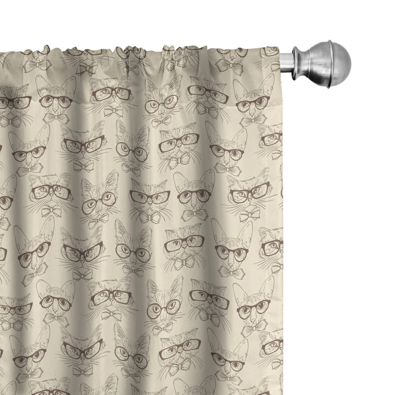 Hipster Semi-Sheer Rod Pocket Curtain Panels, 28" x 84"