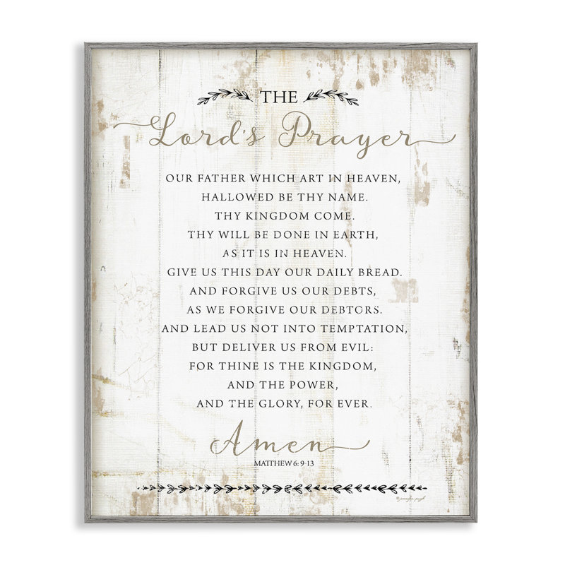 The Lords Prayer Our Father, Estampe numérique Farmhouse, H 30 po x l 24 po