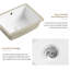 Lavabo de salle de bain rectangulaire encastrable 16 po sous le comptoir en porcelaine blanche