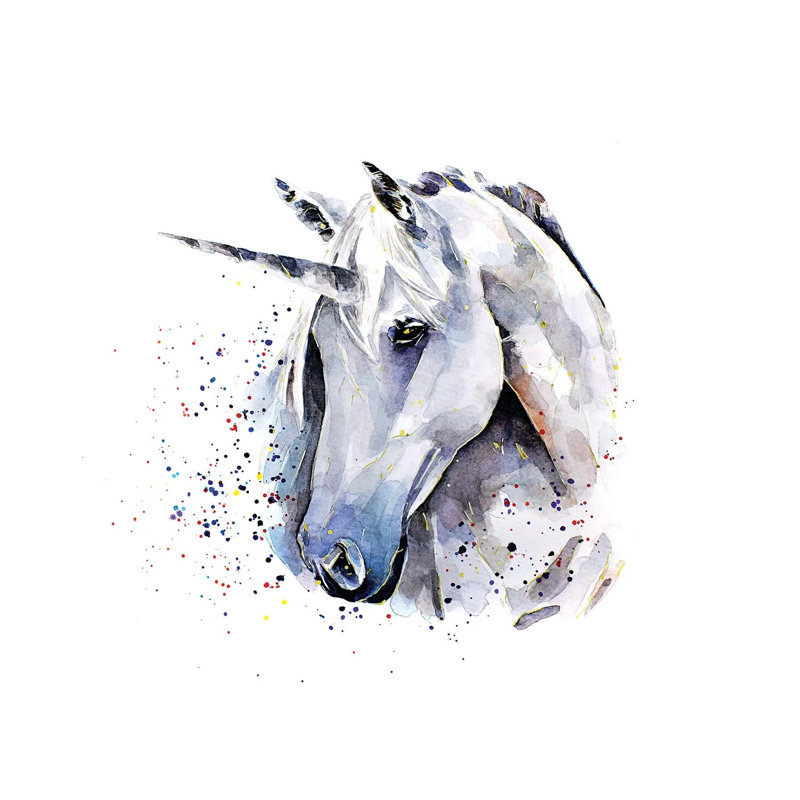 Unicorn 1 Piece Wrapped Canvas Painting, 45.72cm H x 45.72cm W x 1.91cm D