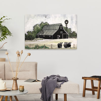 Stay Or Go Abstract Contemporary Cow Landscape Summer Art