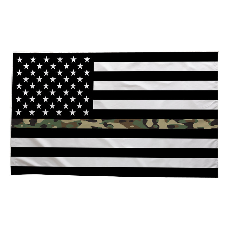 Drapeau américain Thin Camo Line - drapeau extérieur, 36" H x 60" W