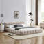 Grand cadre de lit tapissier grand avec tissu épais, lit plateforme grand format en chenille avec tête de lit et structure solide. Aucun sommier tapissier requis-929028122-929028123