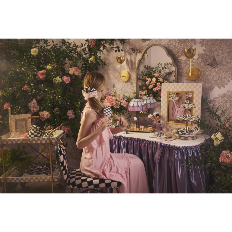 Rosy Check Enamel Wall Mirror