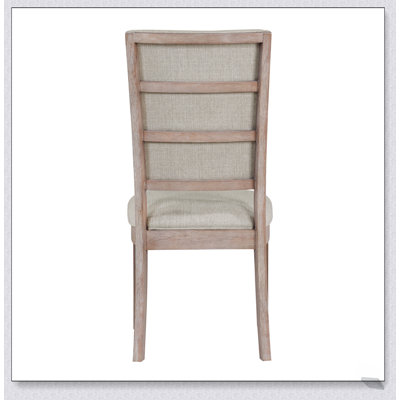 Ensemble de 2 chaises de salle à manger au fini chêne clair, rembourrées en tissu beige pour un confort et un charme rustique, conception à échelle