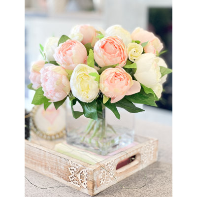 Peony Arrangement In A Glass Vase