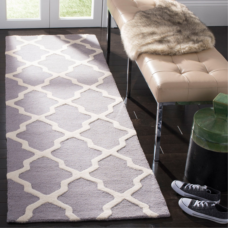 Tapis en laine touffeté à la main Cannen, Grey, Tapis de couloir 2 pi 6 po x 16 pi