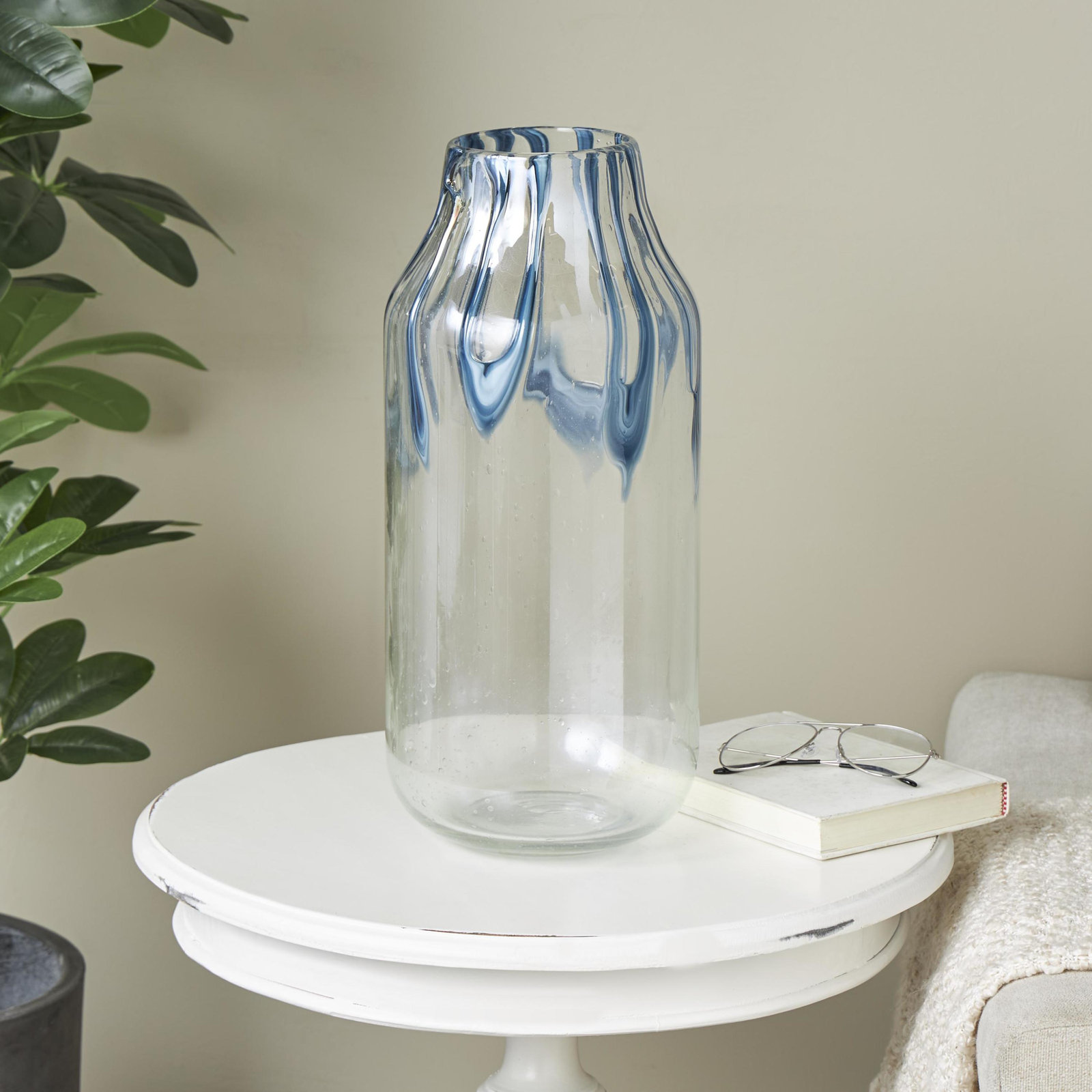 Fahey Handmade Glass Table Vase, 16.75"H x 7.4"W x 7.4"D