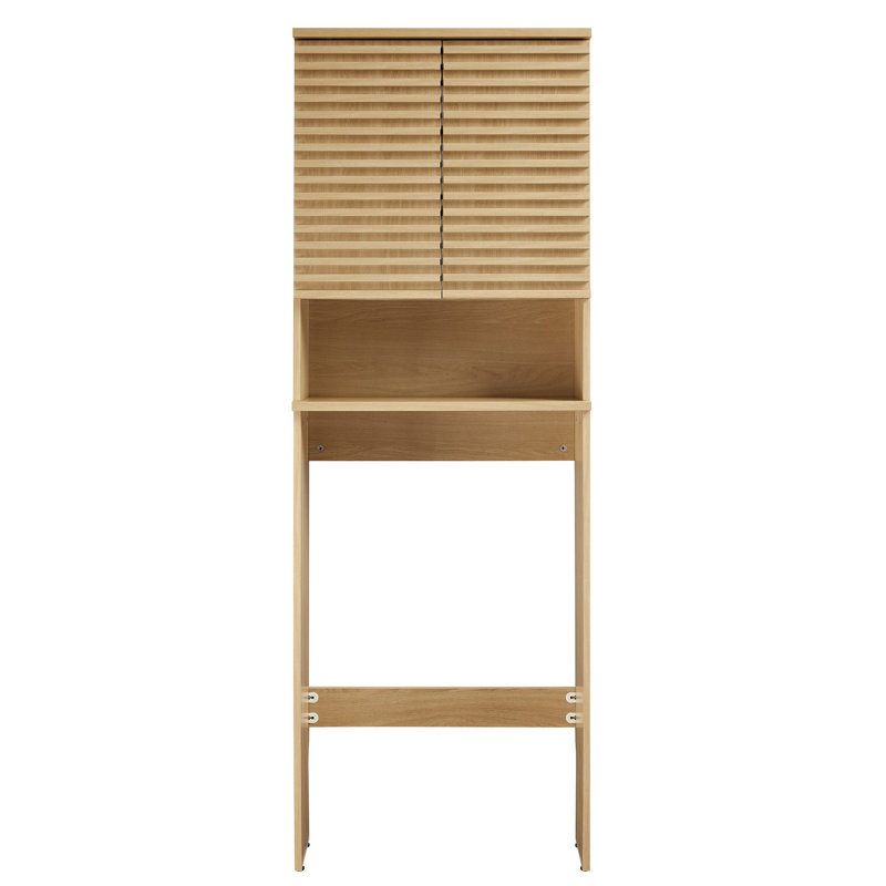 Natural Oak Over the Toilet Storage Cabinet with Adjustable Shelving