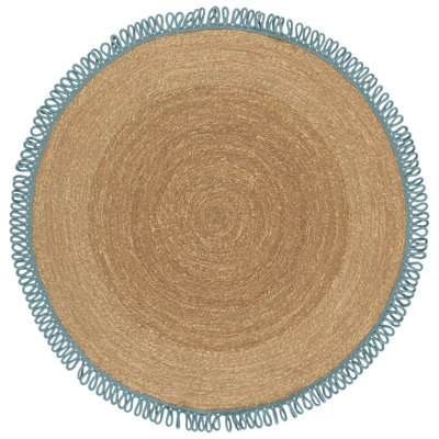 Natural Fiber Braided Bamboo Slat / Seagrass; Cotton No Pattern Indoor Rug