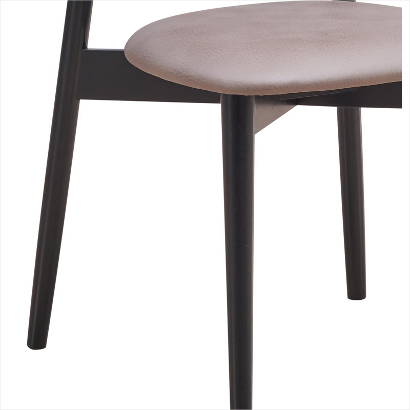 Ensemble de 2 chaises d'appoint de salle à manger en microfibre gris ardoise avec pieds en bois noir, L 23 po x l 21 po x H 32 po