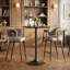 Tabouret de bar Brew beige et noyer