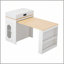Table de salle à manger extensible avec plateau de table pliable, table de bar avec tiroirs et prise de courant, îlot de cuisine avec roulettes et crochets, buffet pour la cuisine et la salle à manger (blanc crème + naturel)-1782805518