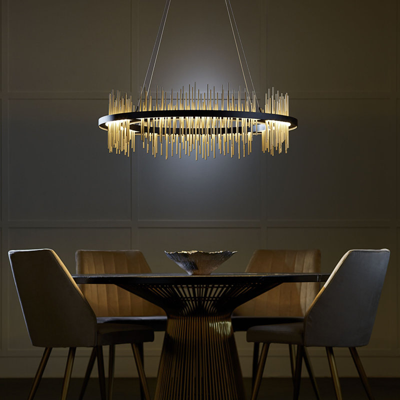 Gossamer 1 - Light Unique Geometric LED Pendant, Vintage Platinum, Sterling