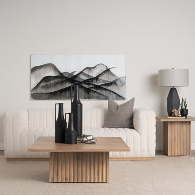 Beyond the Rainy Hills a Hand Embelished Textured Canvas