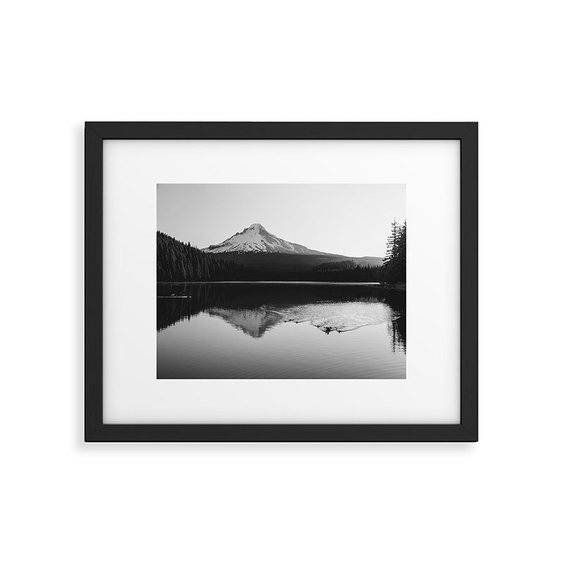 Wild Mountain Sunrise noir et blanc - impression d'un seul cadre photo, Cadre noir, H 18 po x l 24 po