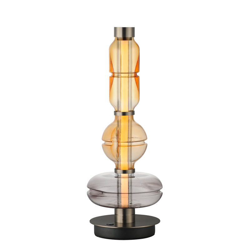 Gusto LED Table Lamp, Gunmetal, Smoked Gray/Warm Amber