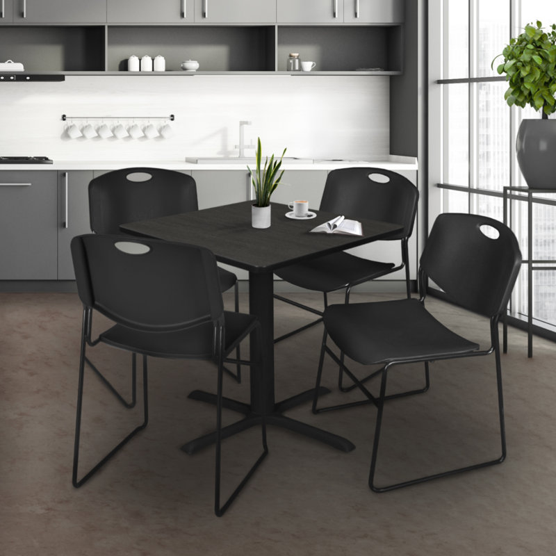 Table de salle à manger Regency Cain, Gris cendre / noir, H 29 po x L 30 po x l 30 po