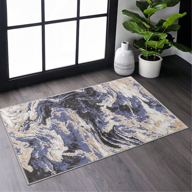 8X10 L.Blue /Abstract Non-Shedding Living Room Bedroom Dining Home Office Stylish And Stain Resistant Area Rug