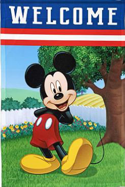 Disney Mickey Mouse Patriotic Welcome Garden Flag 12" x  18"