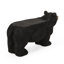 Banc d'extérieur avec charmante figurine d'ours en béton, noir mat - sans assemblage, P 11,33 po x H 16,38 po, l 31,43 po