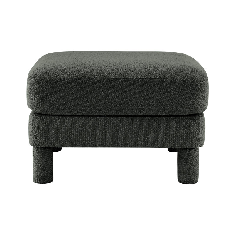 Lucas Ottoman Polyester Seat, Dark Gray