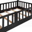 Lit superposé simple avec glissière et échelle, espresso (aucun sommier requis, fabrication robuste)-45355005