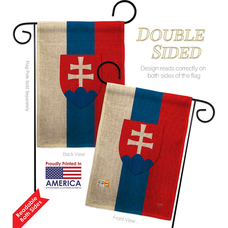 Double Sided 18.5'' H x 13'' W Burlap Flag Set