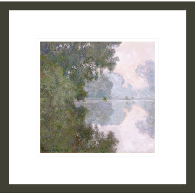 Le matin sur la seine près de Giverny par Claude Monet, impression giclée encadrée