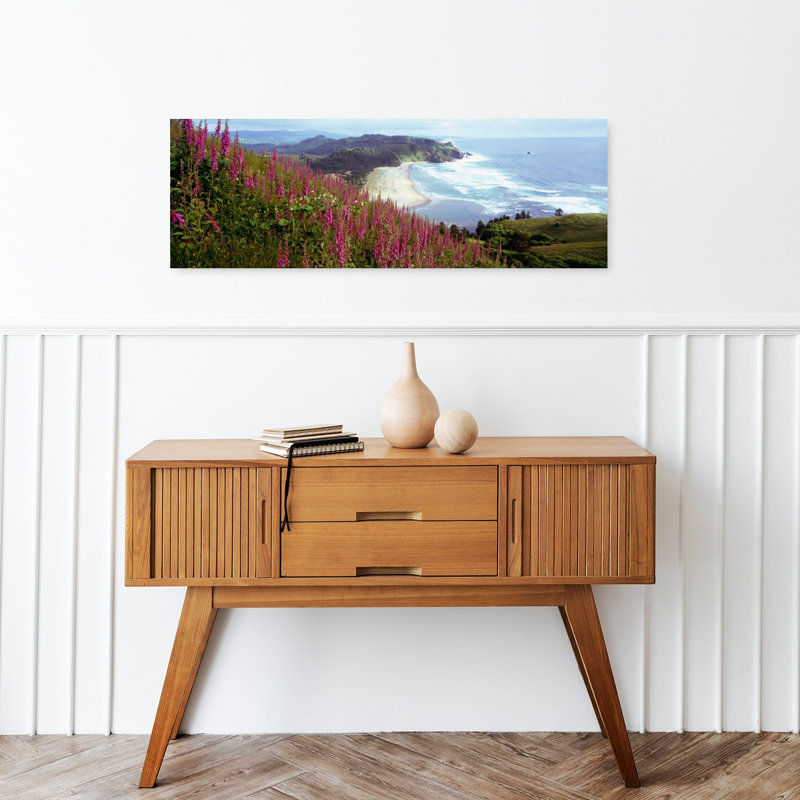 Foxgloves at Cascade Head, Tillamook County, Oregon, États-Unis, art mural abstrait côtier, H 12 po x l 36 po