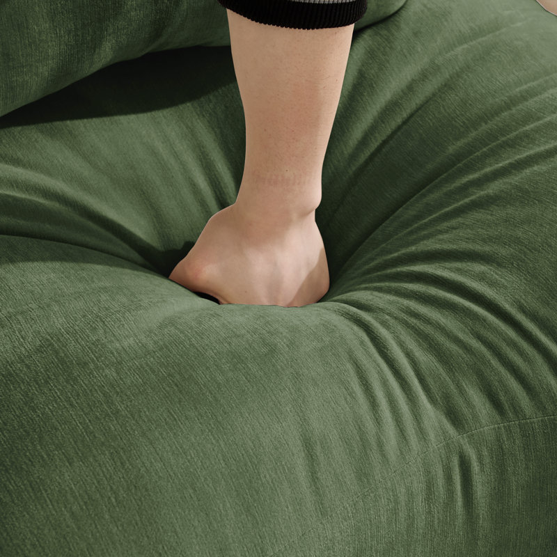 Canapé modulaire 70,8 po Chenille Curve Design pour siège de bureau, base ergonomique facile à assembler, Green