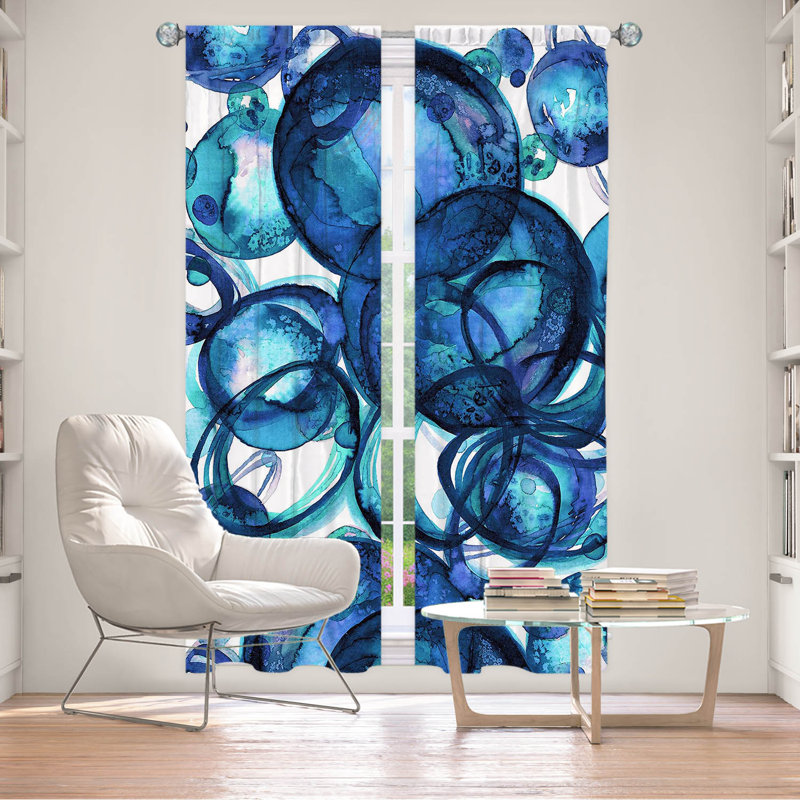 Room Darkening Curtain Pair, 20" W x 52" L, Blue