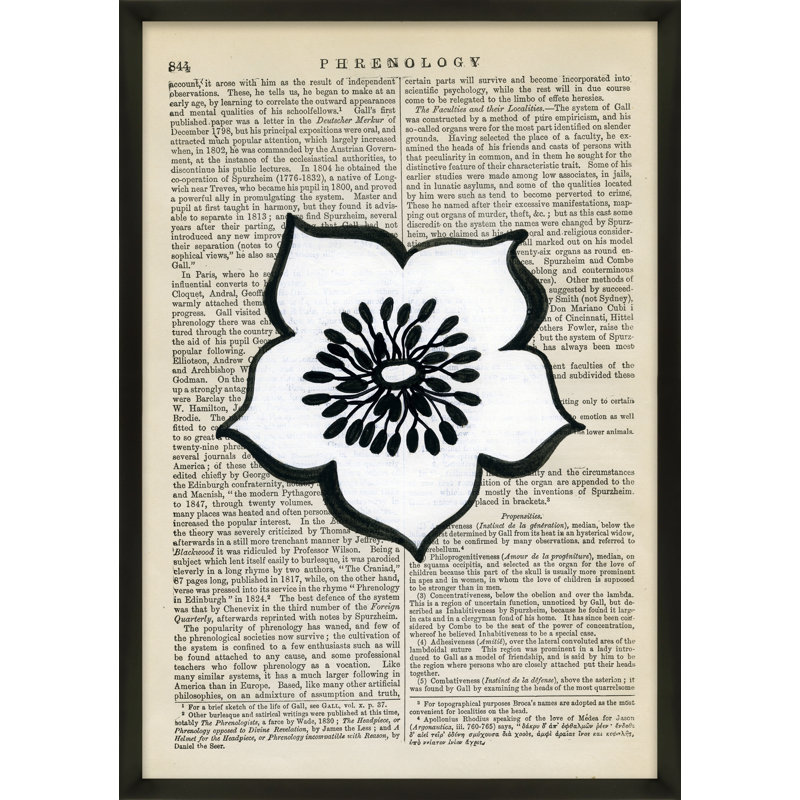 Phrenology Print by Michela Sorrentino, 38" H x 27" W x 1.25" D, Black Wood