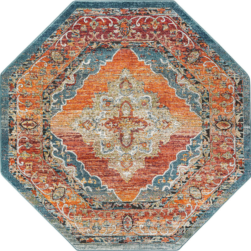 Charian Oriental Indoor Rug, Octagon 7'10" x 7'10"