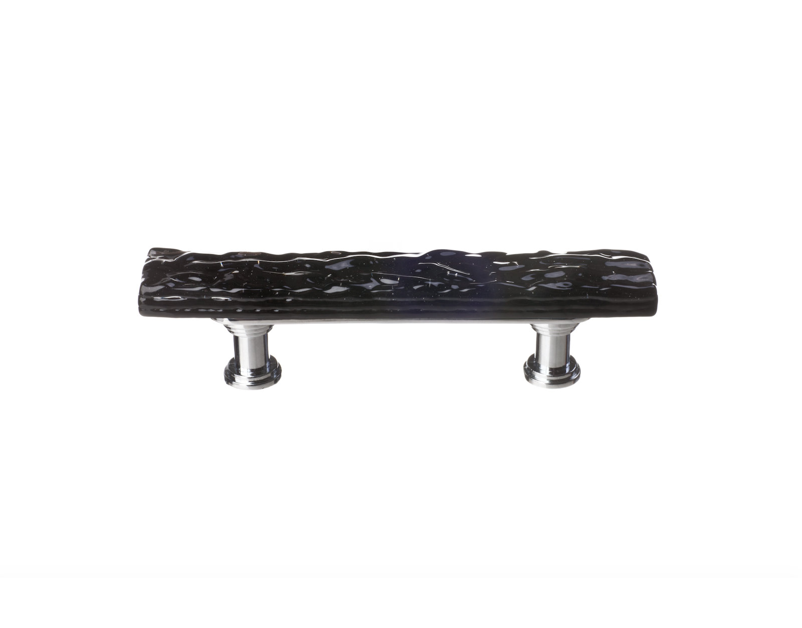 Skinny Glacier Bar Cabinet Pull, Black, Polished Chrome