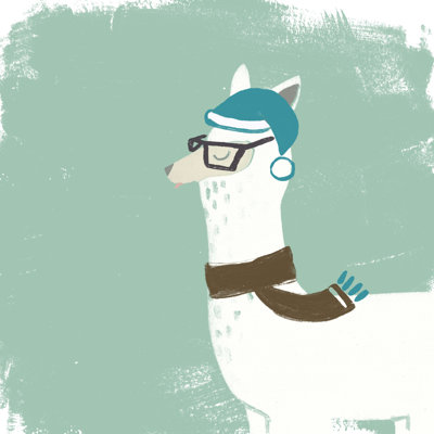 Bundle Up Llama VI - Wrapped Canvas Print