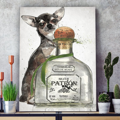 'Shots' Framed Watercolor Painting Print on Wrapped Canvas