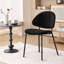 Ensemble de 4 chaises de salle à manger rembourrées en tissu Boucle de style Mid-Century avec dossier courbé (noir)-582192514