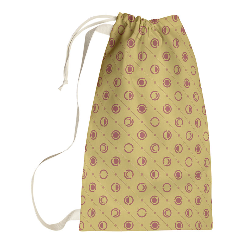 Skeffingt Fabric Laundry Bag with Handles, 36" H x 28" W x 1.5" D, Gold/Red
