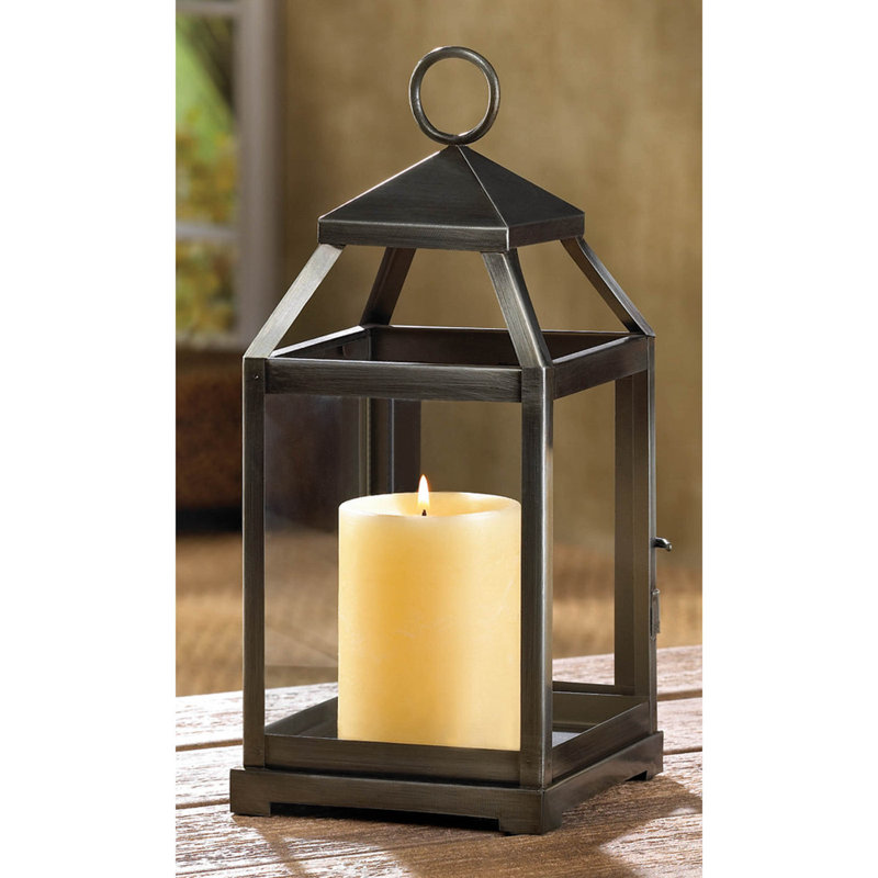 Lanterne contemporaine argent rustique | Porte-pilier moderne en métal, Noir, noir, noir, noir