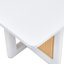 Table basse de style chinois en bois massif et imitation rotin blanc (table basse uniquement, sans chaises)