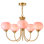 Lustre globe en verre rose, 5 lustres de style Mid-Century moderne