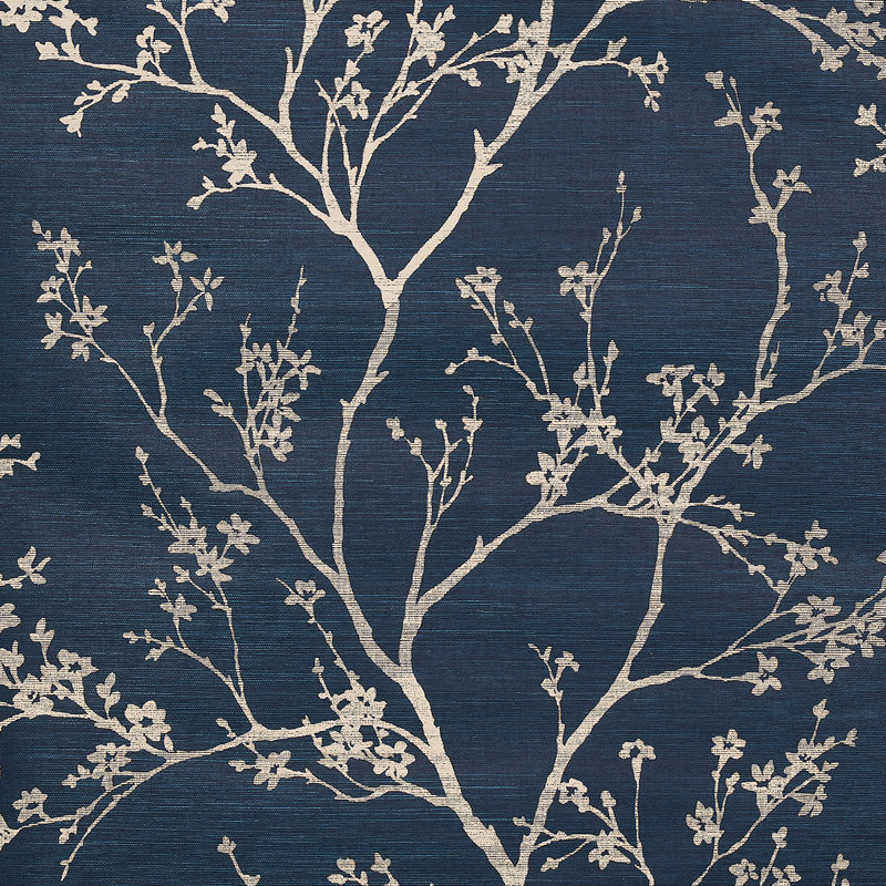 Twiggy Sisal Wallpaper, Indigo