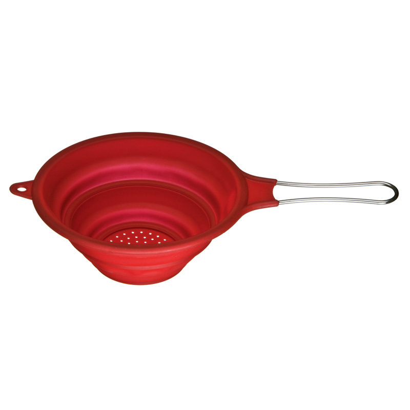 Symple Stuff Silicone Food Strainer, Red