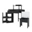 Commode élégante avec pieds en métal et armoire de rangement à miroir avec 6 tiroirs-15558137
