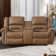 Causeuse inclinable manuelle en similicuir de 76 po de large avec console centrale Margena
