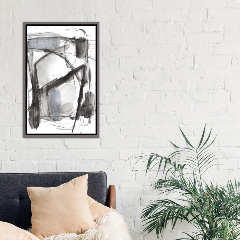 Busy Intersection II by Ethan Harper - Painting, Dark Rustic Wood Framed Canvas, 26" H x 18" W x 1.5" D