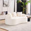 Canapé courbé en éponge à compression complète blanc, canapé compact en chenille 30D sans assemblage pour petits espaces et appartements, 65 /-1162520880