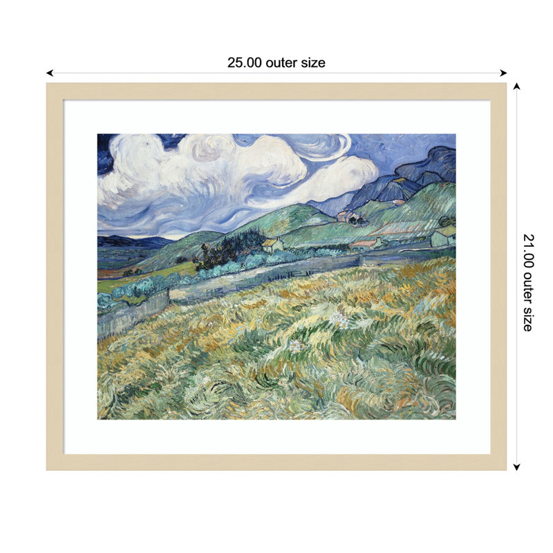 «Van Gogh Landscape with Clouds II» par Wood, reproduction d'art encadrée, H 21 po x l 25 po