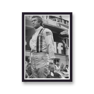 Steve Mcqueen In Motor Racing Suit 3 Le Mans - Single Picture Frame Print